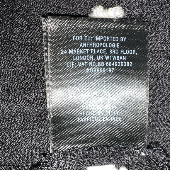 Meadow Rue By Anthropologie Black Embroidered Top XS - Picture 9 of 10